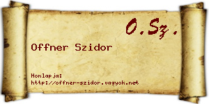 Offner Szidor névjegykártya